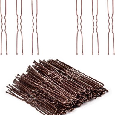 U Shaped Hair Pins, IKOCO 2.4inch Hair Pins for Women with Storage Box, Brown