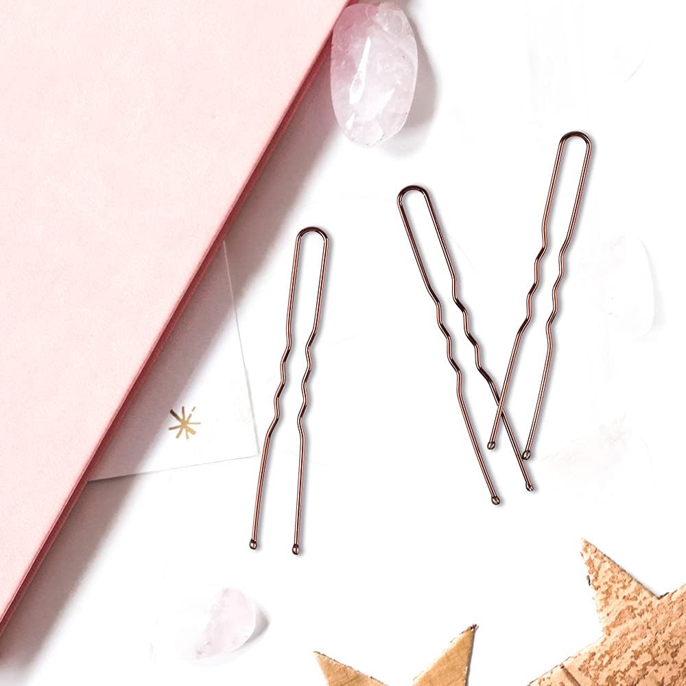 U Shaped Hair Pins, IKOCO 2.4inch Hair Pins for Women with Storage Box, Brown - Image 3
