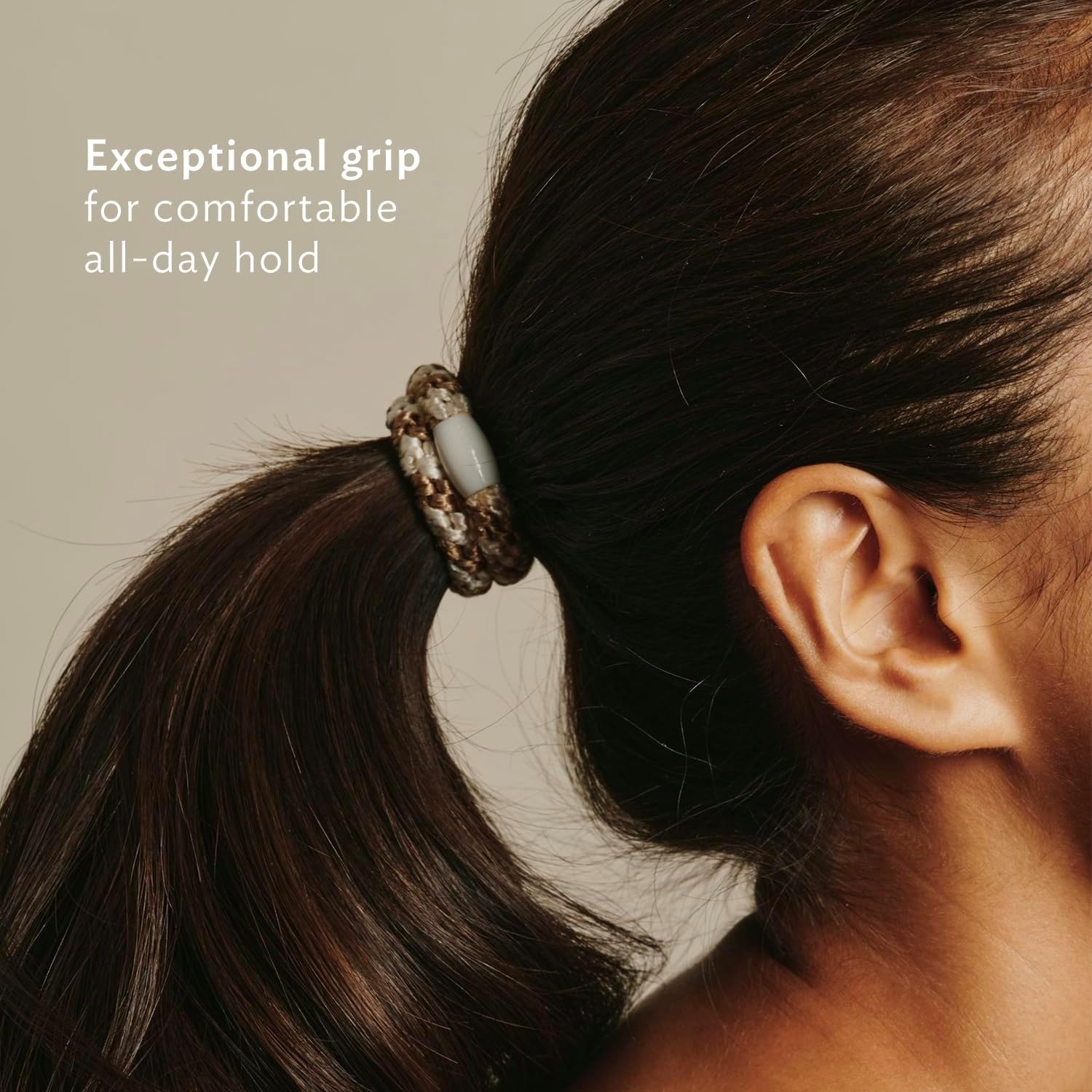 L. Erickson Brown and Black Hair Ties for Thick Hair, Grab & Go Ponytail Holders, 8 Pack, Classic, Thick No-Crease Bands with Strong Hold, Damage-Free Design, Everyday Neutral Style - Image 3