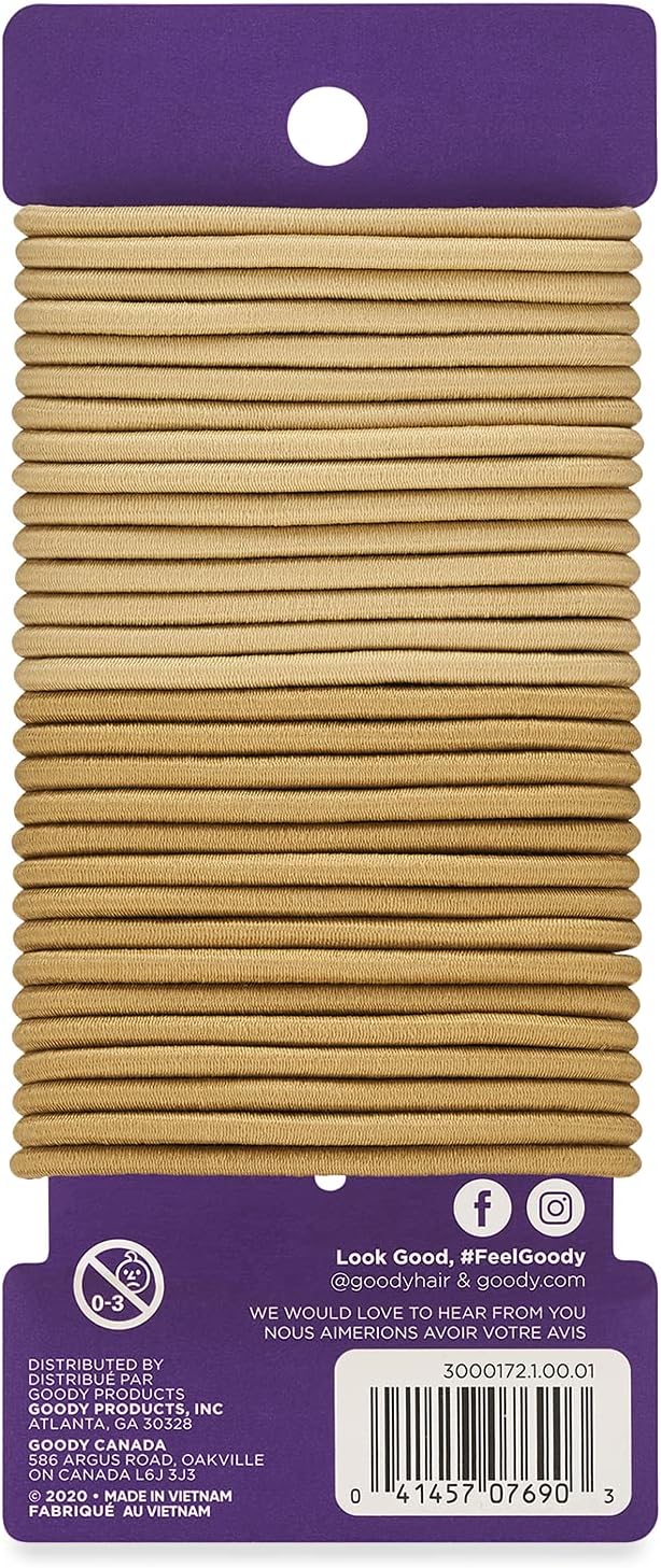 Goody Ouchless Hair Elastics – No Pull, No Breakage, Tangle-Free Hold for Thick, Curly, Coily & Textured Hair – 30 Count, Blonde, Long-Lasting Ponytail Holders for Women & Men - Image 2