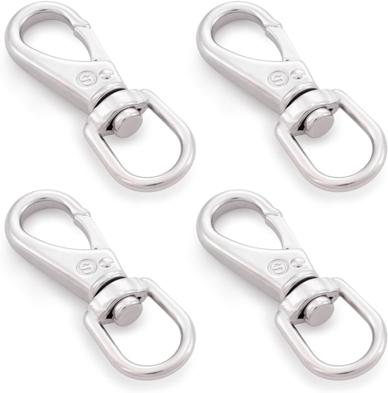 SHONAN 3.5 Inch Stainless Steel Flag Clips for Flagpole Rope- 4 Pack Diving Clips Flag Pole Clips, Swivel Snap Hooks for Dog leashes, Keychains, Boat Ropes, Bird Feeders - Image 5