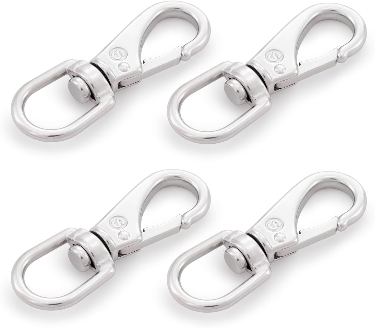 SHONAN 3.5 Inch Stainless Steel Flag Clips for Flagpole Rope- 4 Pack Diving Clips Flag Pole Clips, Swivel Snap Hooks for Dog leashes, Keychains, Boat Ropes, Bird Feeders - Image 6