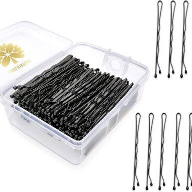 KANPRINCESS 100PCS 2Inches Hair Pins Kit Secure Hold Bobby Pins Clips for Women Girls and Hairdressing Salon With Clear Storage Box(Black)
