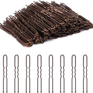 Cehony U Shaped Hair Pins, 200 Count Buns Waved Hair Pins for Updos with Box for Women Lady Girls Bobby Pins French Historical Hair Styling Pins Hair Accessories (Brown, 2.4 Inch)